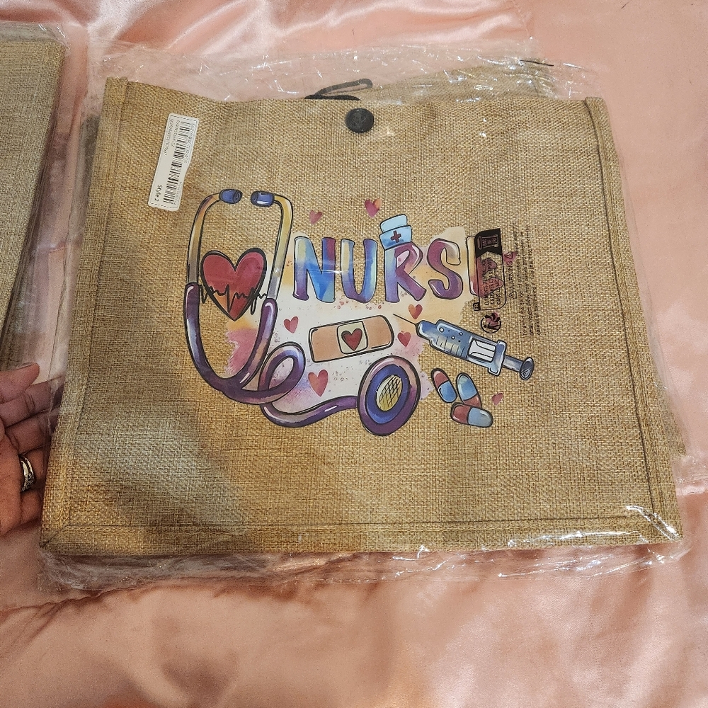 Graphic REGISTERED NURSE Canvas Tote Bag, Semi Personalized Present Bag